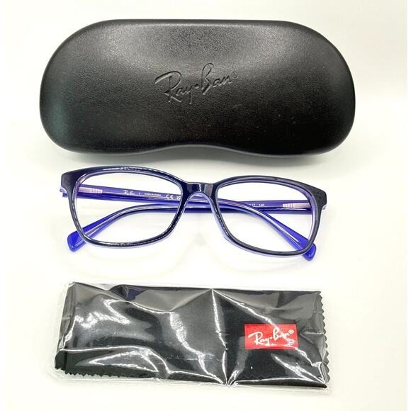 RAY BAN RB5362 POLISHED BLUE EYEGLASSES SUNGLASSES FRAMES (NO LENSES) W CASE - Picture 4 of 4